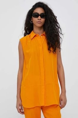 Zdjęcie produktu Sisley koszula damska kolor pomarańczowy relaxed z kołnierzykiem klasycznym