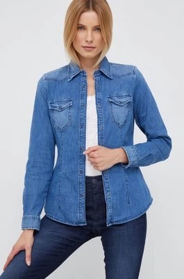 Zdjęcie produktu Sisley koszula jeansowa damska regular z kołnierzykiem klasycznym