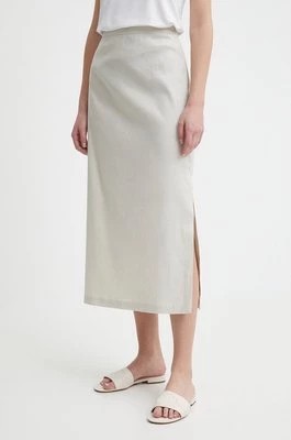 Zdjęcie produktu Sisley spódnica lniana kolor beżowy maxi rozkloszowana