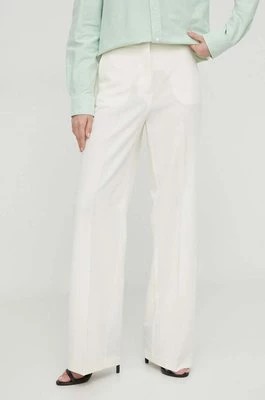 Zdjęcie produktu Sisley spodnie damskie kolor beżowy proste high waist