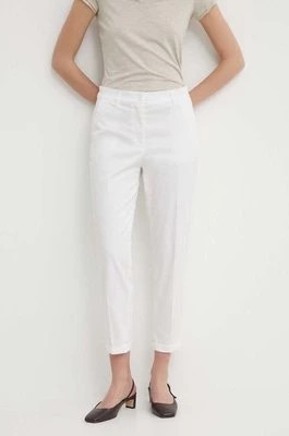 Zdjęcie produktu Sisley spodnie damskie kolor biały fason cygaretki high waist