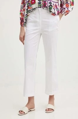 Zdjęcie produktu Sisley spodnie damskie kolor biały fason cygaretki high waist
