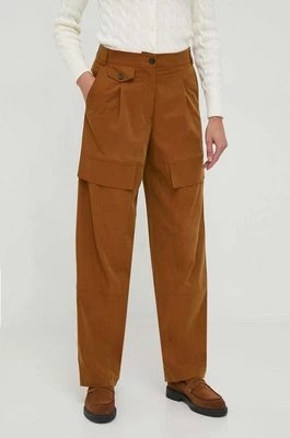 Zdjęcie produktu Sisley spodnie damskie kolor brązowy szerokie high waist