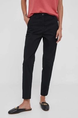 Zdjęcie produktu Sisley spodnie damskie kolor czarny dopasowane high waist