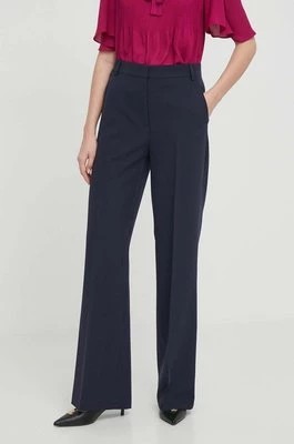 Zdjęcie produktu Sisley spodnie damskie kolor granatowy proste high waist