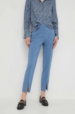 Zdjęcie produktu Sisley spodnie damskie kolor niebieski dopasowane high waist