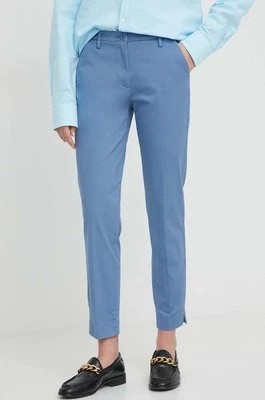 Zdjęcie produktu Sisley spodnie damskie kolor niebieski dopasowane medium waist