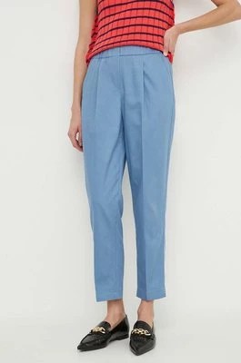 Zdjęcie produktu Sisley spodnie damskie kolor niebieski fason cygaretki high waist
