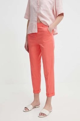 Zdjęcie produktu Sisley spodnie damskie kolor pomarańczowy fason cygaretki high waist