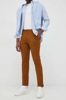 Zdjęcie produktu Sisley spodnie męskie kolor brązowy dopasowane