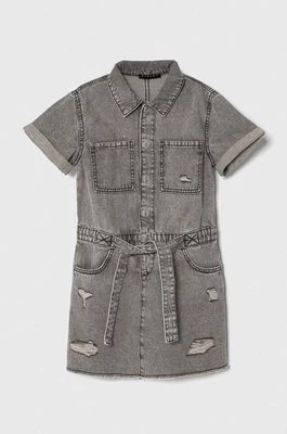 Zdjęcie produktu Sisley sukienka jeansowa dziecięca kolor szary mini prosta
