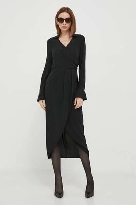Zdjęcie produktu Sisley sukienka kolor czarny maxi dopasowana