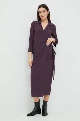 Zdjęcie produktu Sisley sukienka kolor fioletowy maxi prosta