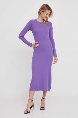 Zdjęcie produktu Sisley sukienka kolor fioletowy maxi rozkloszowana