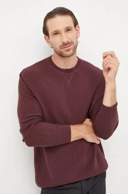 Zdjęcie produktu Sisley sweter bawełniany męski kolor bordowy lekki