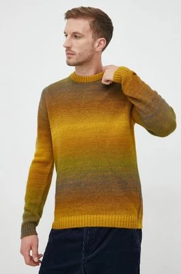 Zdjęcie produktu Sisley sweter wełniany męski kolor żółty