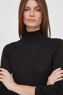 Zdjęcie produktu Sisley sweter z domieszką jedwabiu kolor czarny lekki z golfem