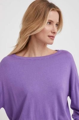 Zdjęcie produktu Sisley sweter z domieszką jedwabiu kolor fioletowy lekki