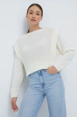 Zdjęcie produktu Sisley sweter z domieszką wełny damski kolor beżowy