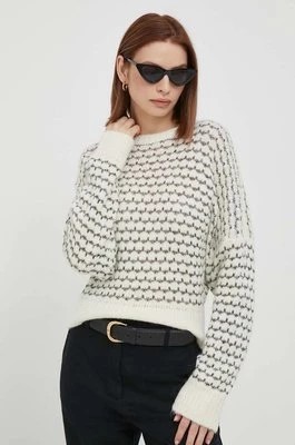 Zdjęcie produktu Sisley sweter z domieszką wełny damski kolor beżowy lekki
