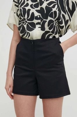 Zdjęcie produktu Sisley szorty damskie kolor czarny gładkie high waist