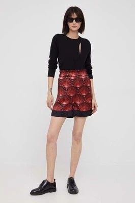 Zdjęcie produktu Sisley szorty damskie kolor czerwony wzorzyste high waist