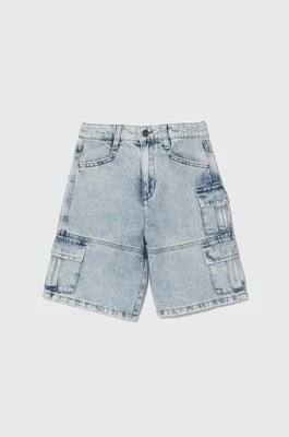 Zdjęcie produktu Sisley szorty jeansowe dziecięce kolor niebieski regulowana talia