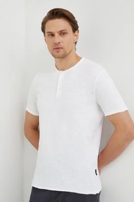 Zdjęcie produktu Sisley t-shirt bawełniany męski kolor beżowy gładki