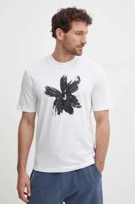 Zdjęcie produktu Sisley t-shirt bawełniany męski kolor biały z nadrukiem