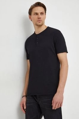 Zdjęcie produktu Sisley t-shirt bawełniany męski kolor czarny gładki