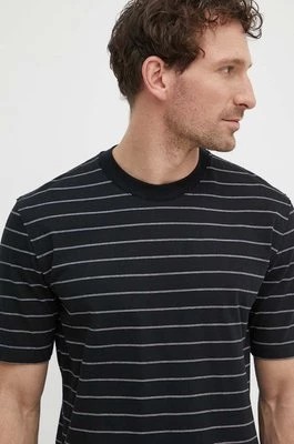 Zdjęcie produktu Sisley t-shirt bawełniany męski kolor czarny wzorzysty