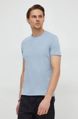 Zdjęcie produktu Sisley t-shirt bawełniany męski kolor niebieski gładki