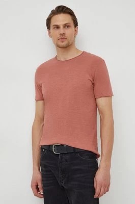 Zdjęcie produktu Sisley t-shirt bawełniany męski kolor różowy gładki