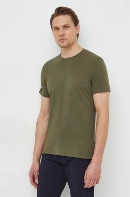 Zdjęcie produktu Sisley t-shirt bawełniany męski kolor zielony gładki