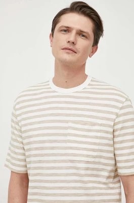 Zdjęcie produktu Sisley t-shirt męski kolor beżowy wzorzysty