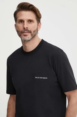 Zdjęcie produktu Sisley t-shirt męski kolor czarny z nadrukiem