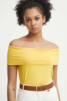 Zdjęcie produktu Sisley top damski kolor żółty dekolt hiszpański