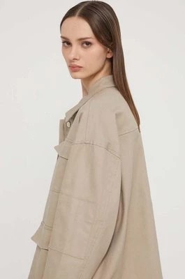 Zdjęcie produktu Sixth June kurtka koszulowa bawełniana kolor beżowy przejściowa oversize