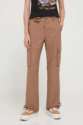 Zdjęcie produktu Sixth June spodnie damskie kolor brązowy proste high waist