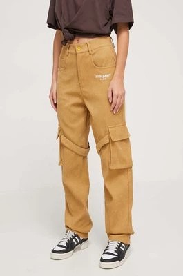 Zdjęcie produktu Sixth June spodnie sztruksowe kolor beżowy proste high waist