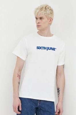 Zdjęcie produktu Sixth June t-shirt bawełniany męski kolor biały z aplikacją
