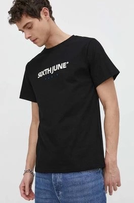 Zdjęcie produktu Sixth June t-shirt bawełniany męski kolor czarny z aplikacją