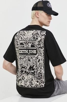 Zdjęcie produktu Sixth June t-shirt bawełniany męski kolor czarny z nadrukiem