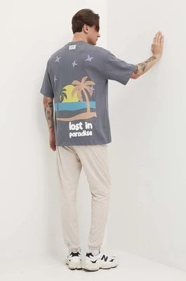 Zdjęcie produktu Sixth June t-shirt bawełniany męski kolor szary z nadrukiem