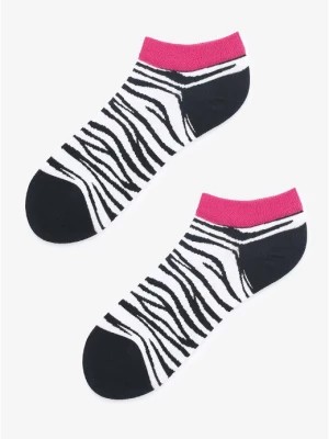Zdjęcie produktu Skarpetki stopki damskie w motyw zwierzęcy Footies Zebra Marilyn