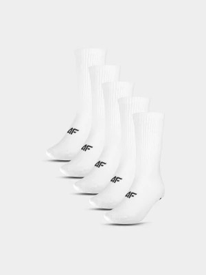Zdjęcie produktu Skarpety casual za kostkę (5-pack) męskie - białe 4F