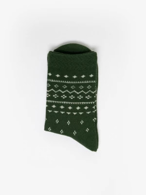 Zdjęcie produktu Skarpety damskie bawełniane z wzorem zielone Halia 304 BIG STAR