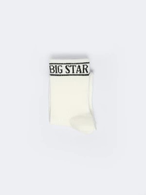 Zdjęcie produktu Skarpety damskie w prążek z napisem BIG STAR białe Marcolia 101