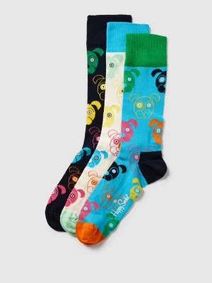 Zdjęcie produktu Skarpety z detalem z logo w zestawie 3 szt. model ‘Mixed Dog Socks’ Happy Socks
