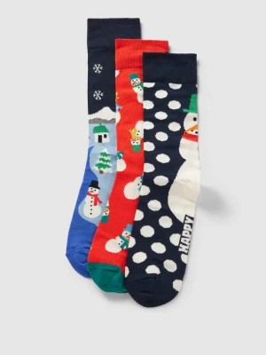 Zdjęcie produktu Skarpety z nadrukiem z motywem w zestawie 3 szt. model ‘Snowman’ Happy Socks